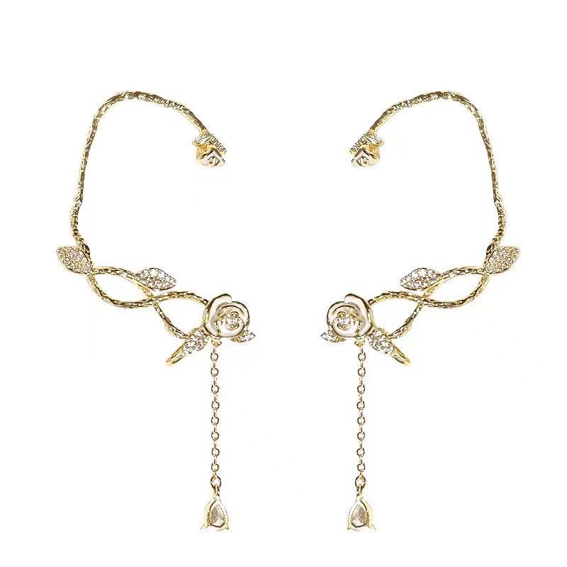Alloy Material multiple styles 1 pair of Zircon animal shape without ear holes ear clips ear hooks