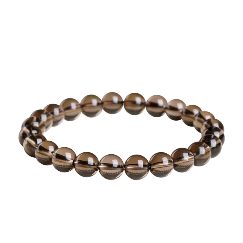 Multiple Sizes Single Circle Tea Crystal Smoke Crystal Natural Crystal Bracelet