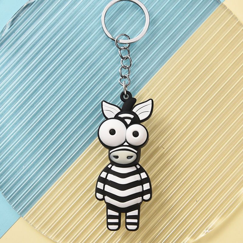 Synthetic resin plastic multiple 3D funny animal monkey lion figurine keychains