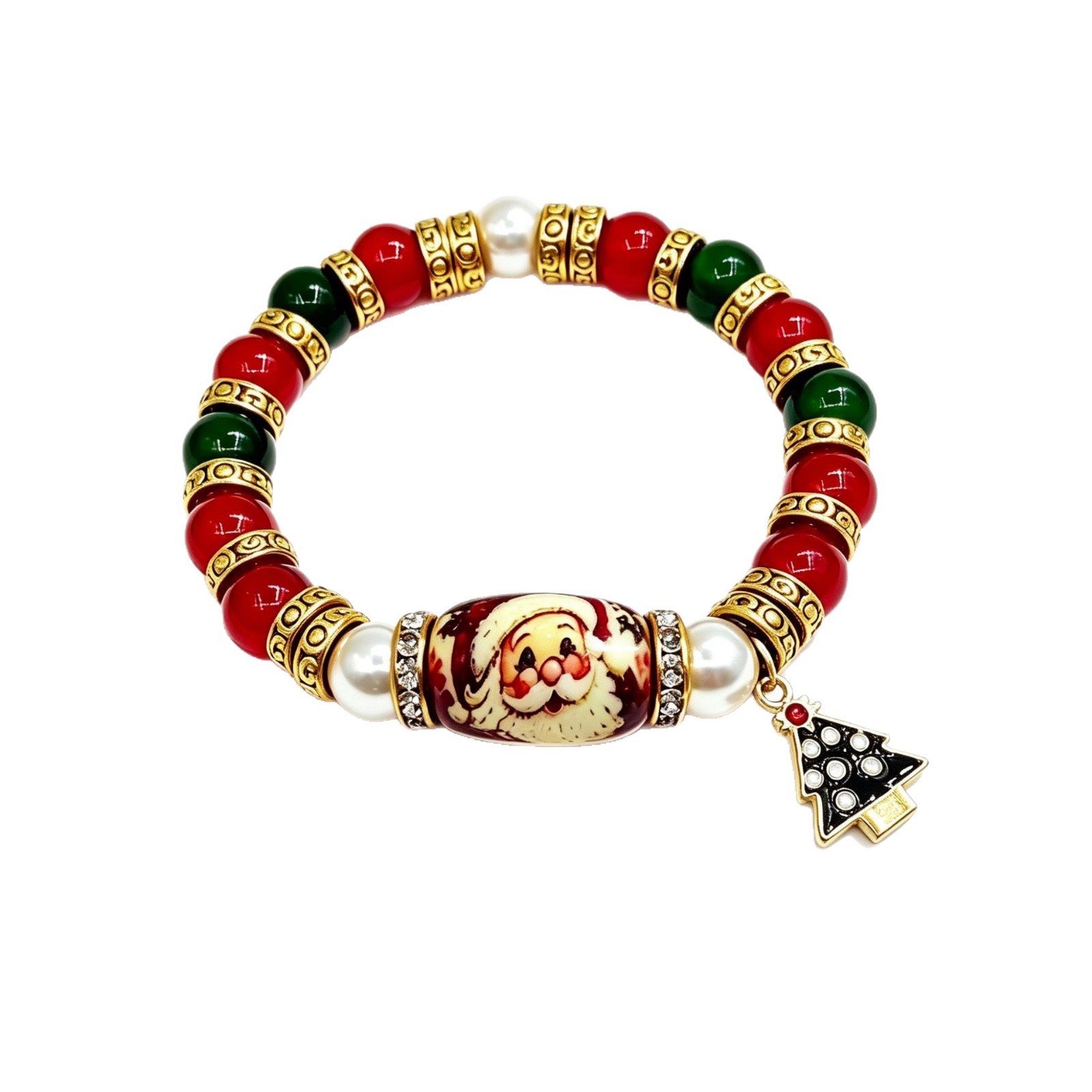 Multiple 10MM mixed material Christmas themed and Halloween themed bracelets