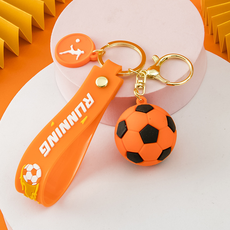 Synthetic resin plastic Eco-friendly PVC multipleFootball sports ball Keychains