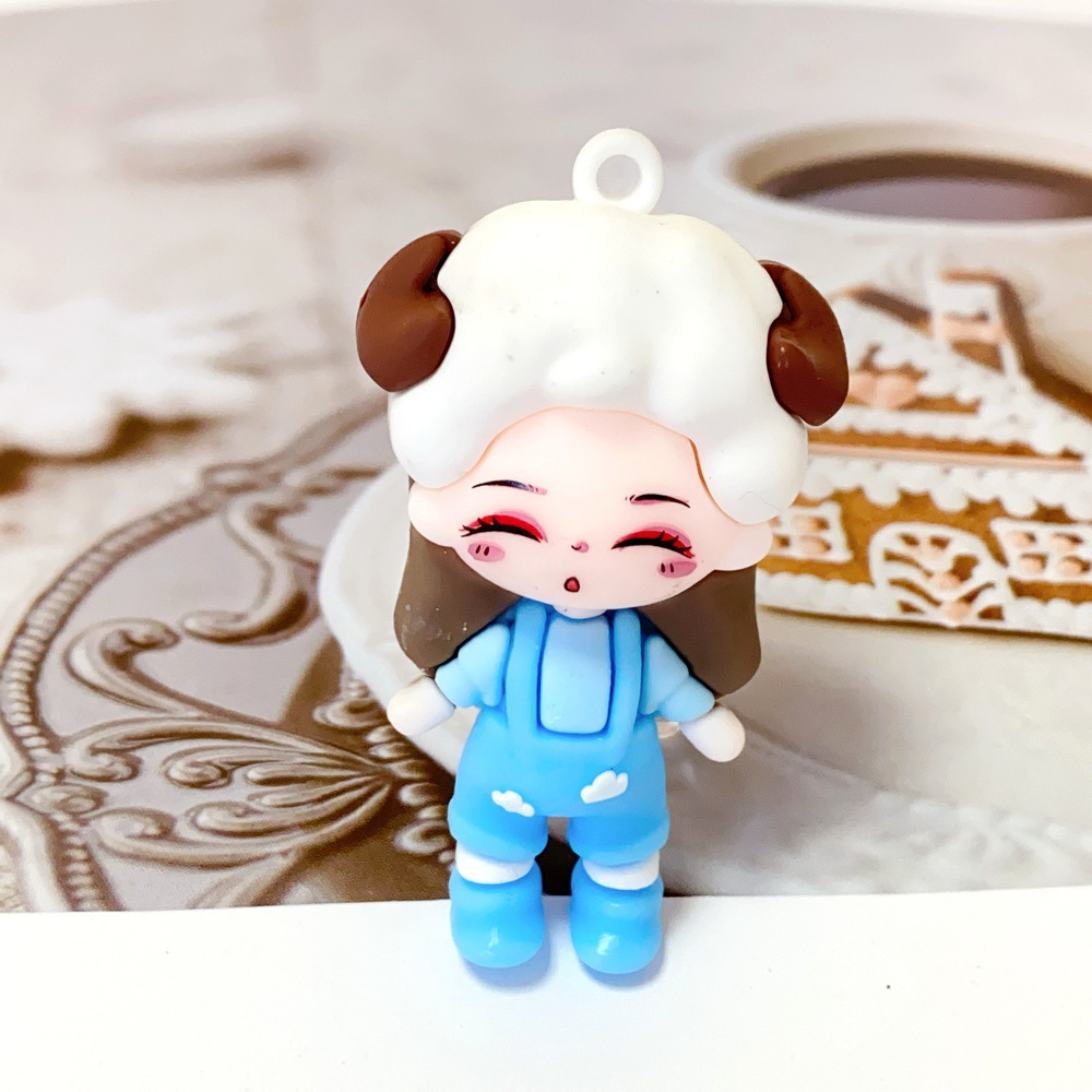 Synthetic resin plastic Eco-friendly PVC multiple Ancient Tang style dress for young ladies Keychains