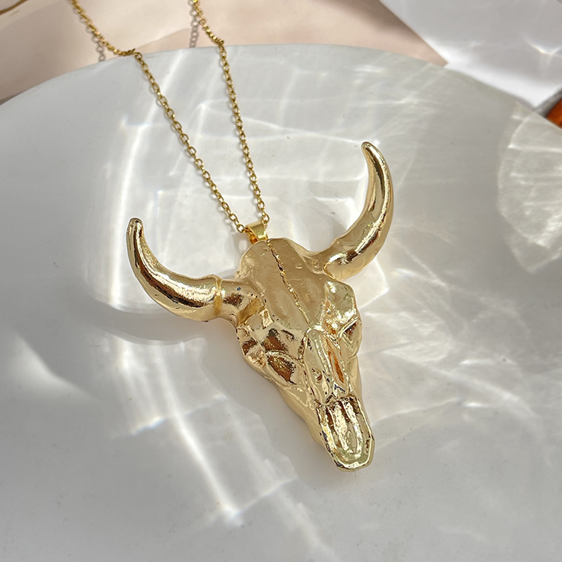 Alloy Material multiple styles 55 CM Mighty Bull Head Pendant Necklace