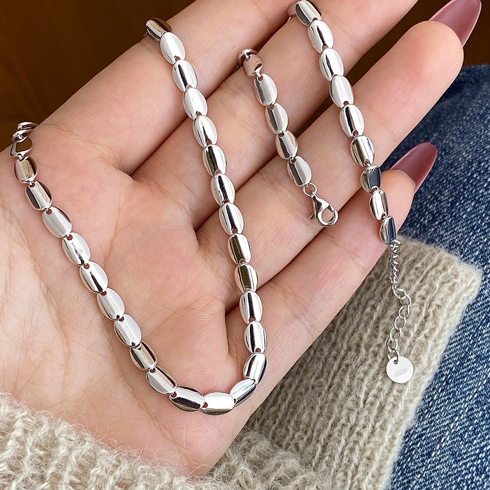 S925 5.6g 15cm+5cm extended chain sterling silver Geometric Circle Irregular b Bracelet