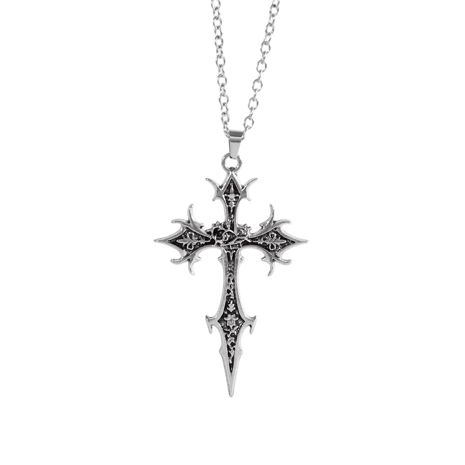 Alloy Material multiple styles 55 CM Gothic Skeleton Cross Pendant Necklace