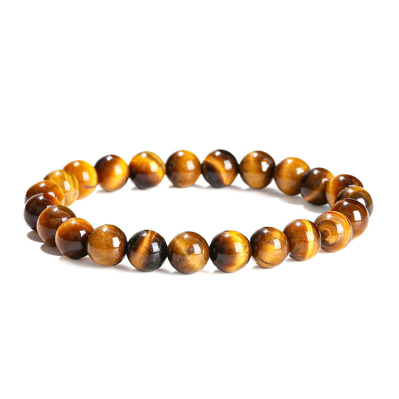 Multiple Sizes Single Circle Yellow tiger eye stone Natural Crystal Bracelet