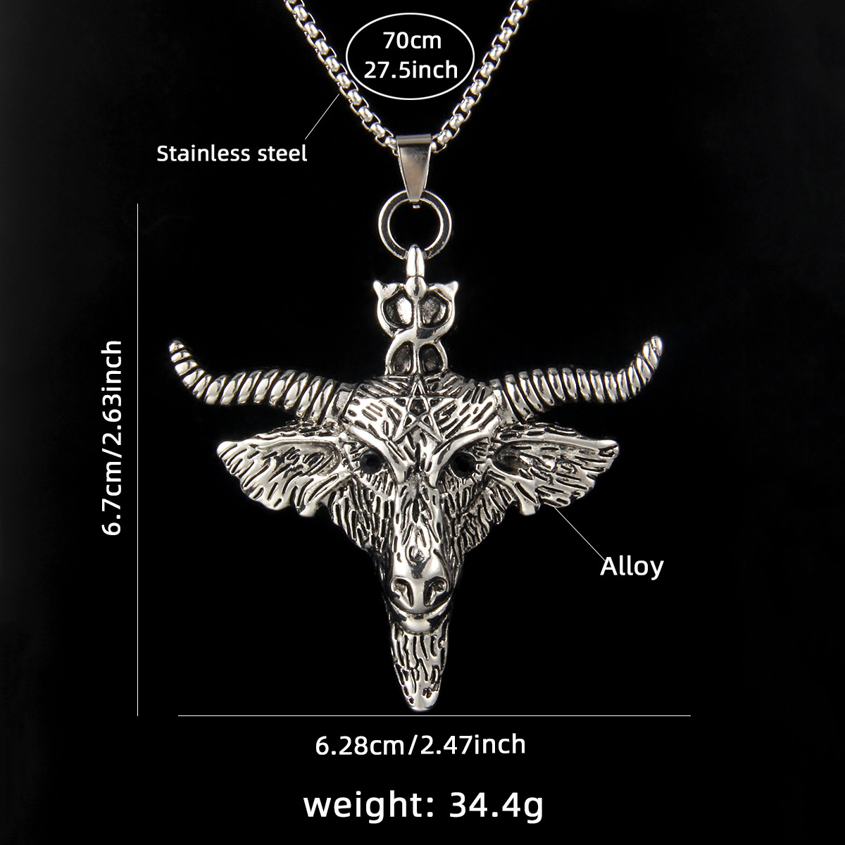 Alloy Material multiple styles 55 CM Mighty Bull Head Pendant Necklace