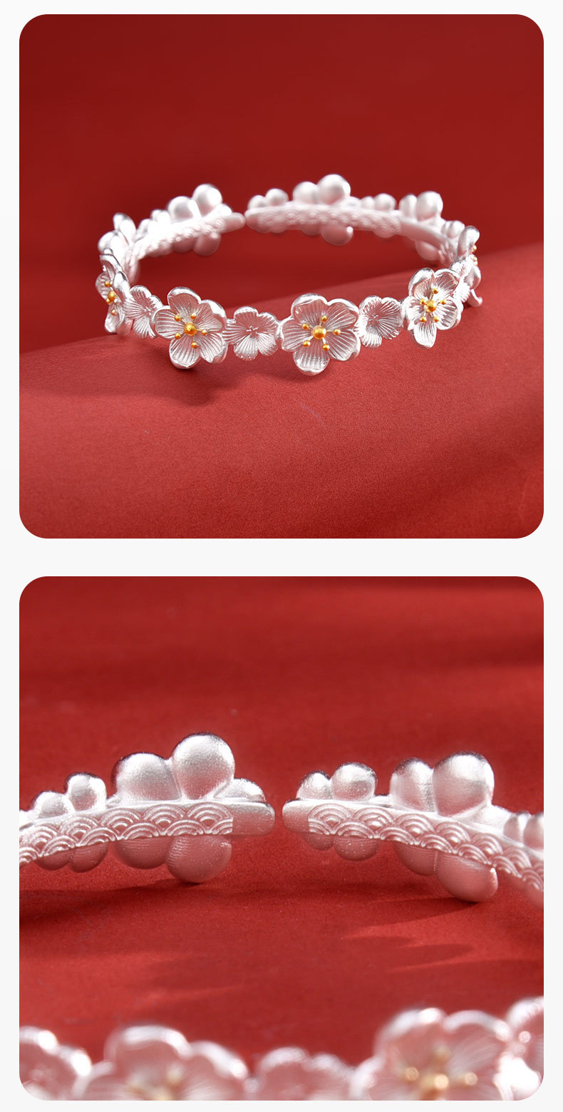 S990 30g opening design Chinese style dynamic peach blossom new style bracelet