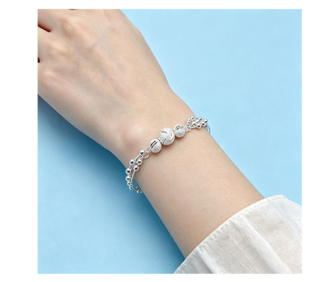 S925 4.15g 15cm+ 3.8cm extended chain sterling silver star bracelet for women