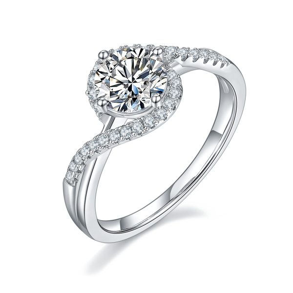 S925 Silver 1-carat Light luxury zircon Ring 