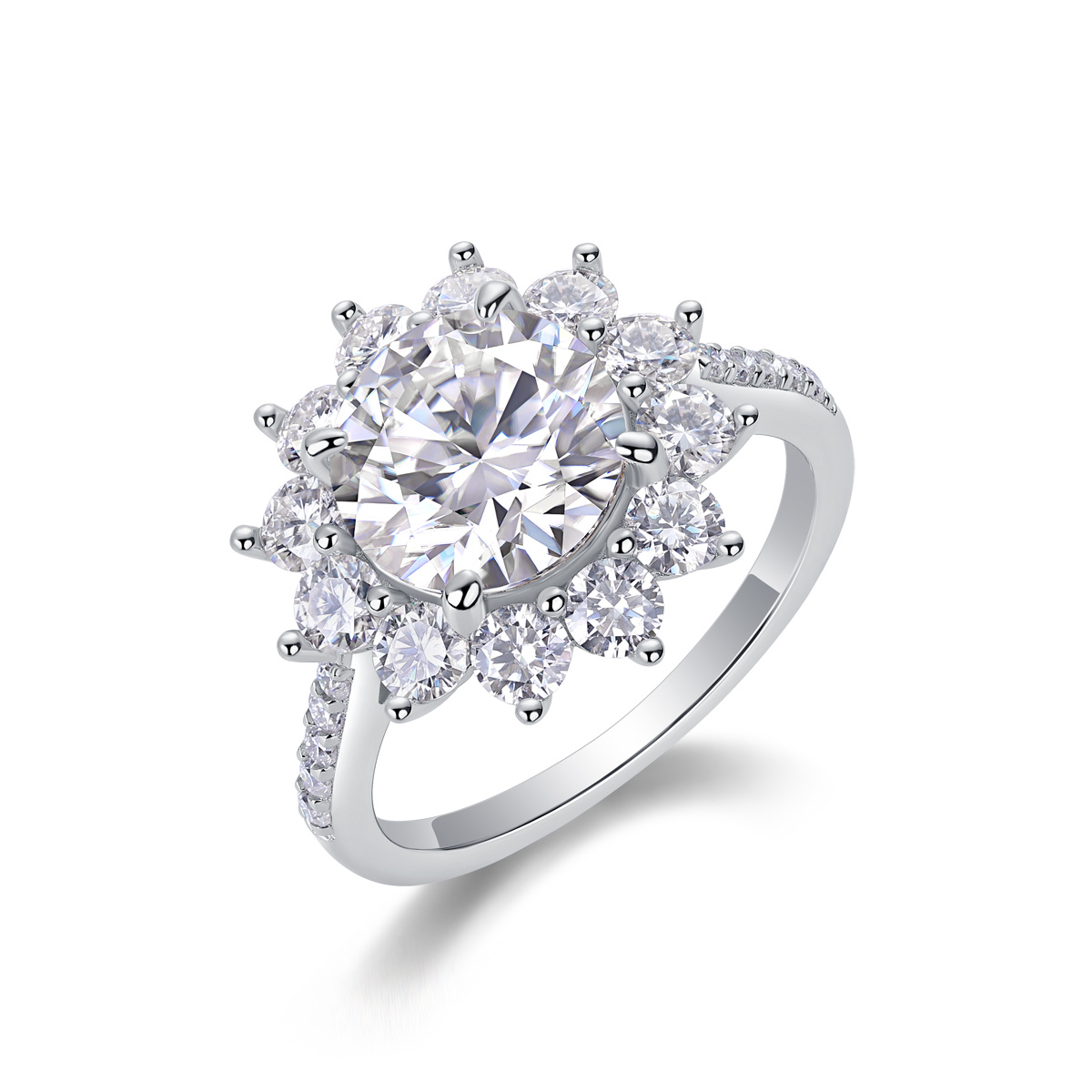 S925 Silver 3-carat a riot of color zircon Ring 