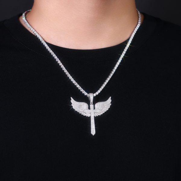 S925 Silver Angel Wings Necklace Pendant Set