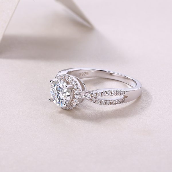 S925 Silver 2-carat 4-Claw High Luxury Inlay zircon Ring 