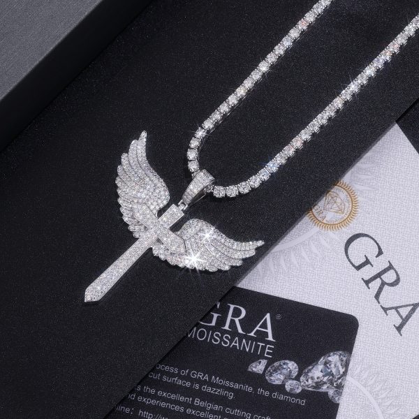 S925 Silver Angel Wings Necklace Pendant Set