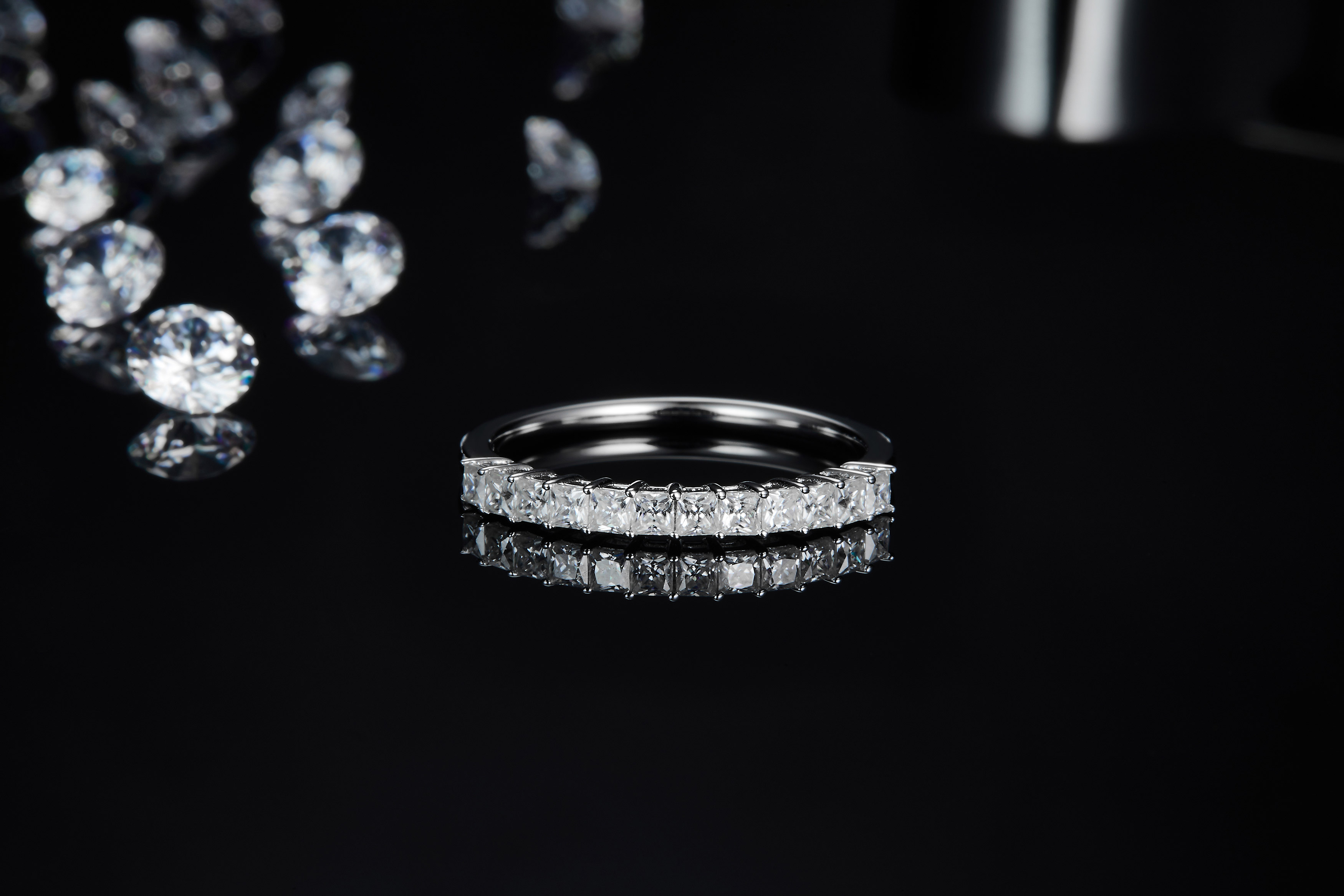 S925 Silver 0.5-carat A ticket of small zircon stones zircon Ring 