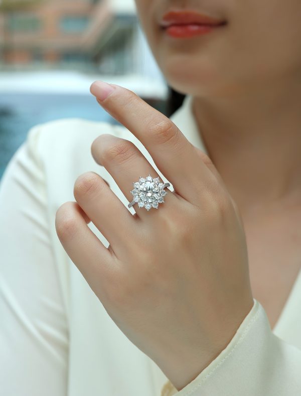 S925 Silver 3-carat a riot of color zircon Ring 