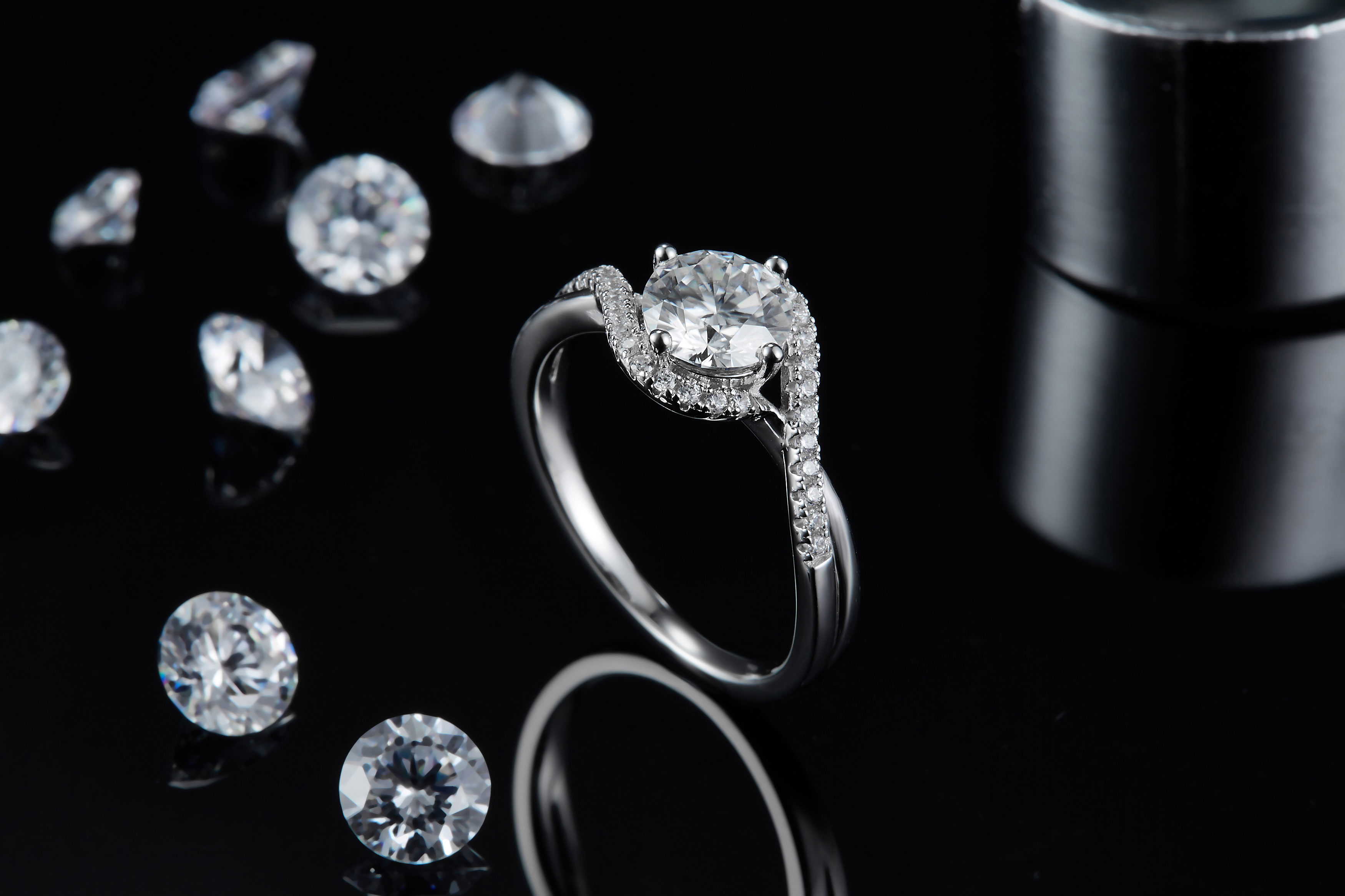 S925 Silver 1-carat Light luxury zircon Ring 