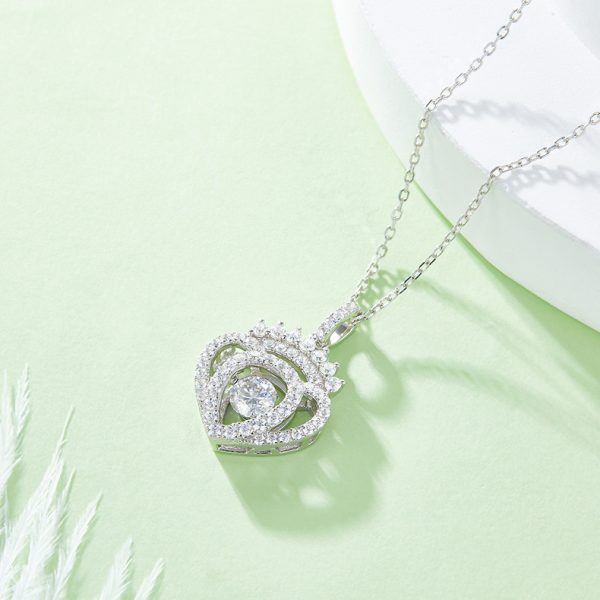 S925 Silver Heart-shaped Crown Necklace Pendant 2026