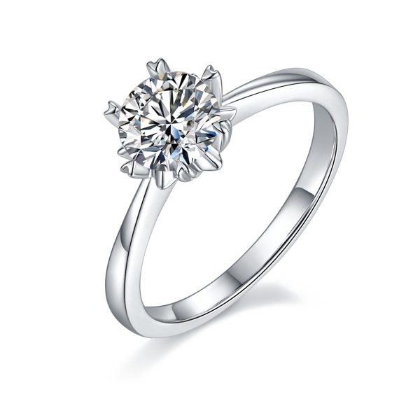 S925 Silver 1-carat Dance Of Wind And Snow  zircon Ring