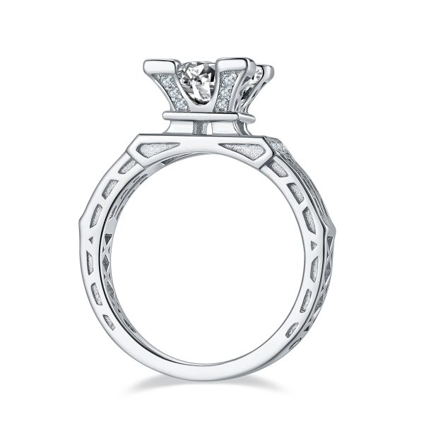 [Copy]S925 Silver 2-carat Small sugar cube zircon Ring 