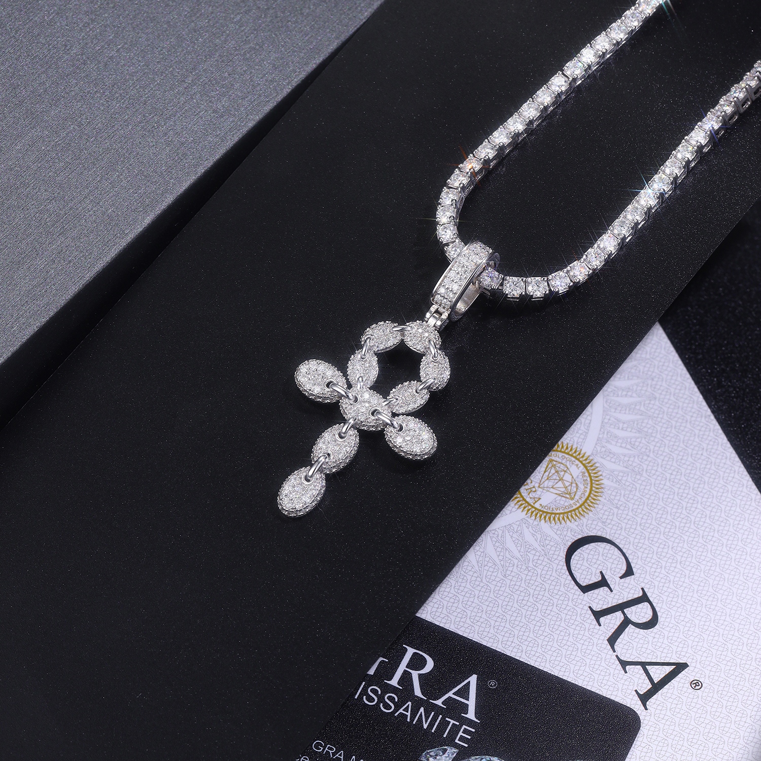 S925 Silver pigeon egg Cross Set new style pendent