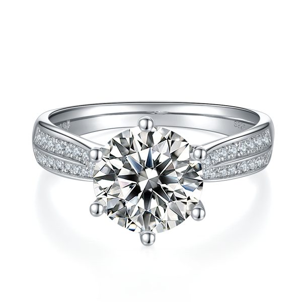 S925 new style Silver A 3-carat  zircon Ring