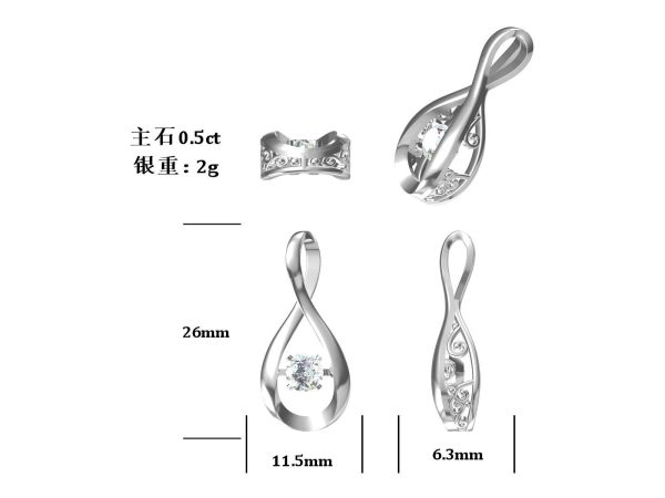 S925 Silver Waterdrop Spiral Necklace Pendant 2026 II