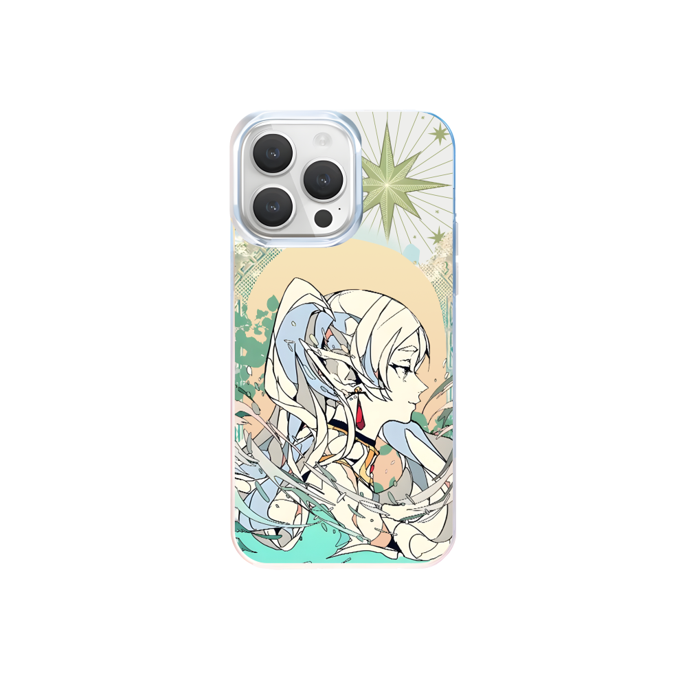 葬送的芙莉蓮 極光/彩銀 線條漸變防摔手機殼-GOODTOYSTUDIO