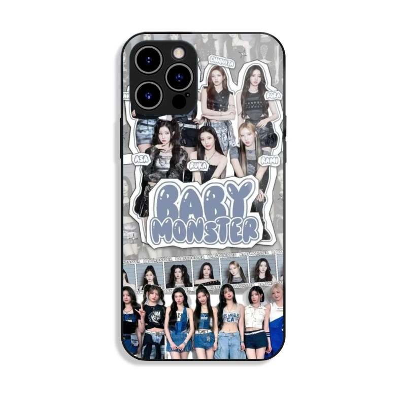BABYMONSTER 高清鋼化玻璃手機殼