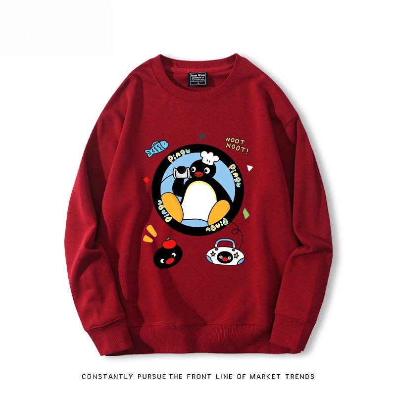 pingu 聯名親子情侶裝 圓領長袖
