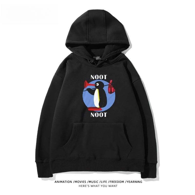 企鵝Pingu 秋冬新款 親子情侶男女連帽衛衣