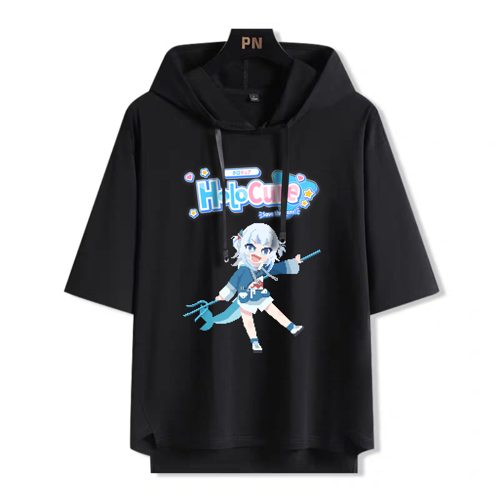 Vtuber HOLOLIVE 像素風 連帽短袖T恤