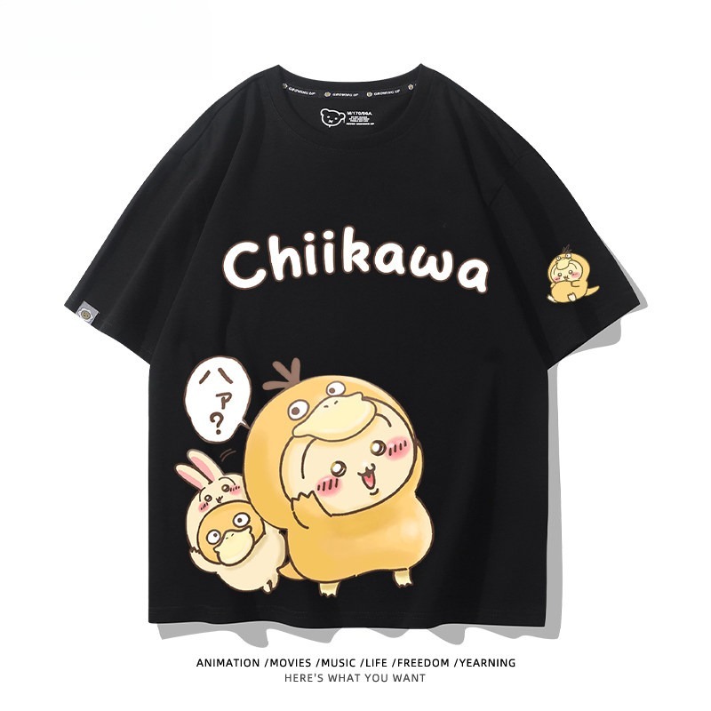 Chiikawa X 寶可夢 2026親子情侶男女同款 印花短袖T恤
