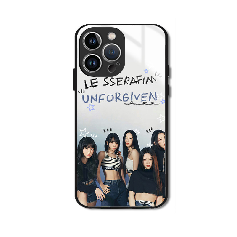 LE SSERAFIM 高清鋼化玻璃手機殼