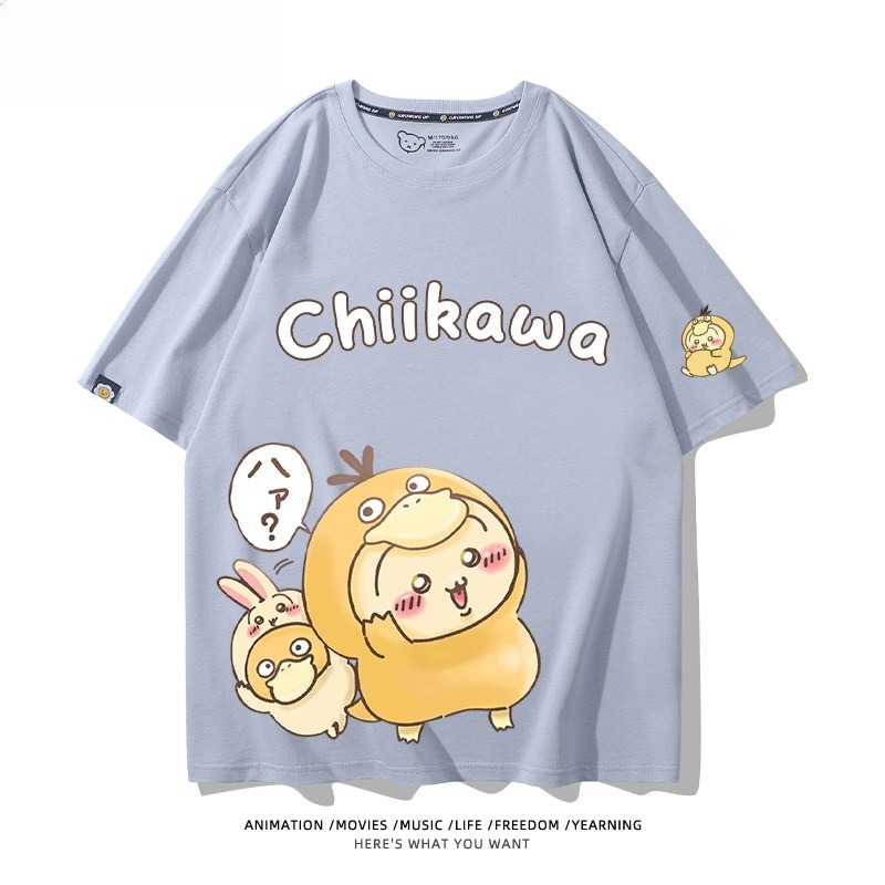 Chiikawa X 寶可夢 2026親子情侶男女同款 印花短袖T恤