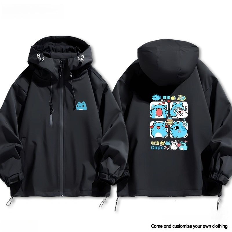 貓貓蟲咖波周邊 男女同款秋冬衝鋒衣
