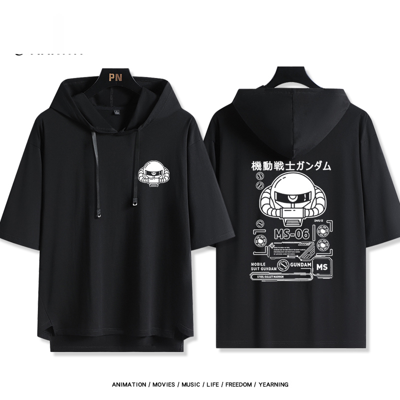 機動戰士鋼彈新款 親子情侶男女款連帽短袖T恤-ZUIHANG SHOP