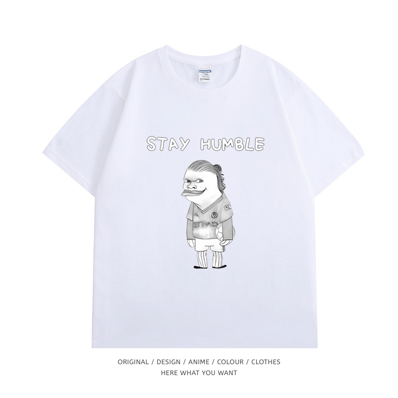 哈蘭德 STAY HUMBLE 純棉短袖T恤 白色