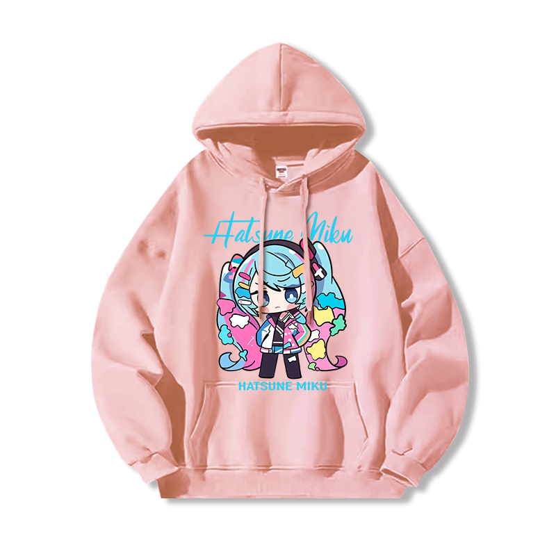 初音未來新款 親子情侶男女連帽衛衣