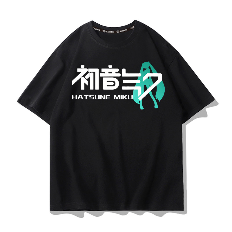 初音未來 2026親子情侶男女同款 印花短袖T恤