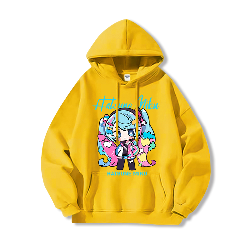 初音未來新款 親子情侶男女連帽衛衣