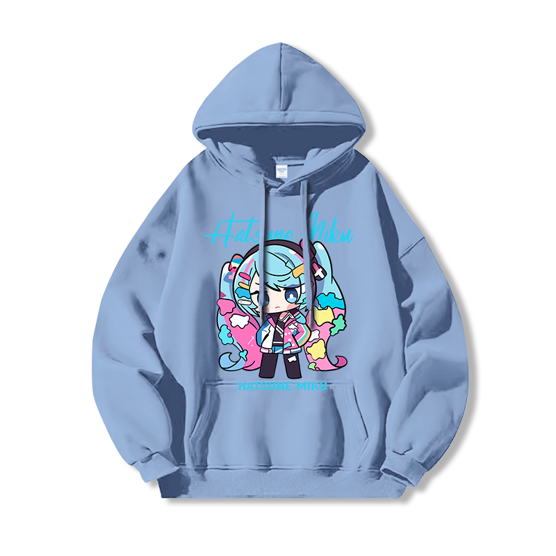 初音未來新款 親子情侶男女連帽衛衣