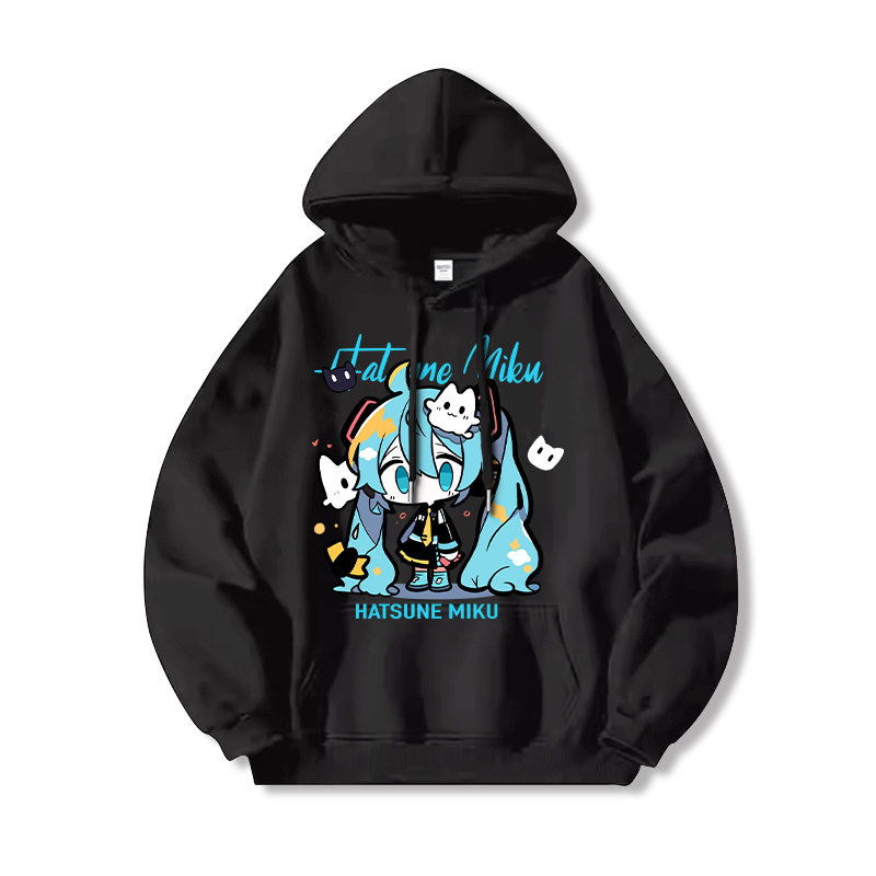 初音未來新款 親子情侶男女連帽衛衣