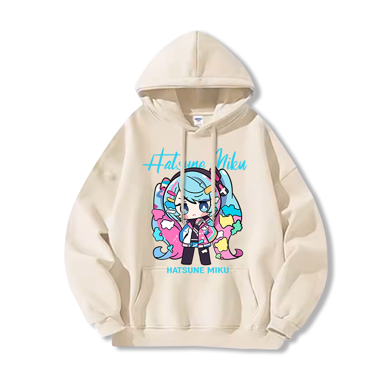 初音未來新款 親子情侶男女連帽衛衣
