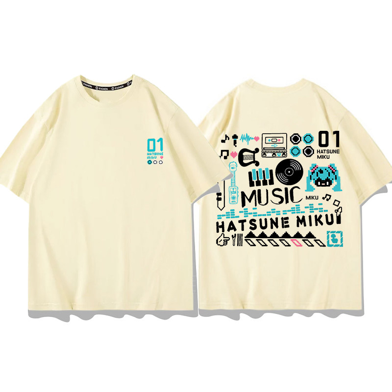 初音未來 2026親子情侶男女同款 印花短袖T恤