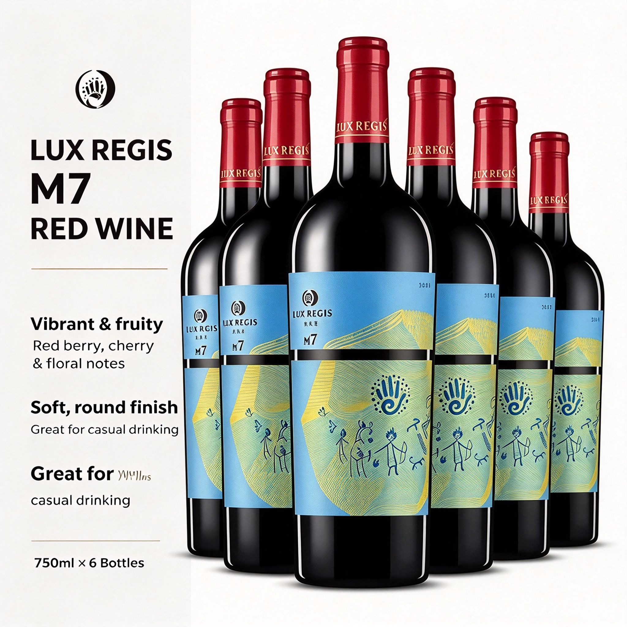 類人首悅 7 美樂赤霞珠乾紅葡萄酒 Lux Regis Yue7 Merlot Cabernet Sauvignon Dry Red Wine｜寧夏賀蘭山東麓 13 度