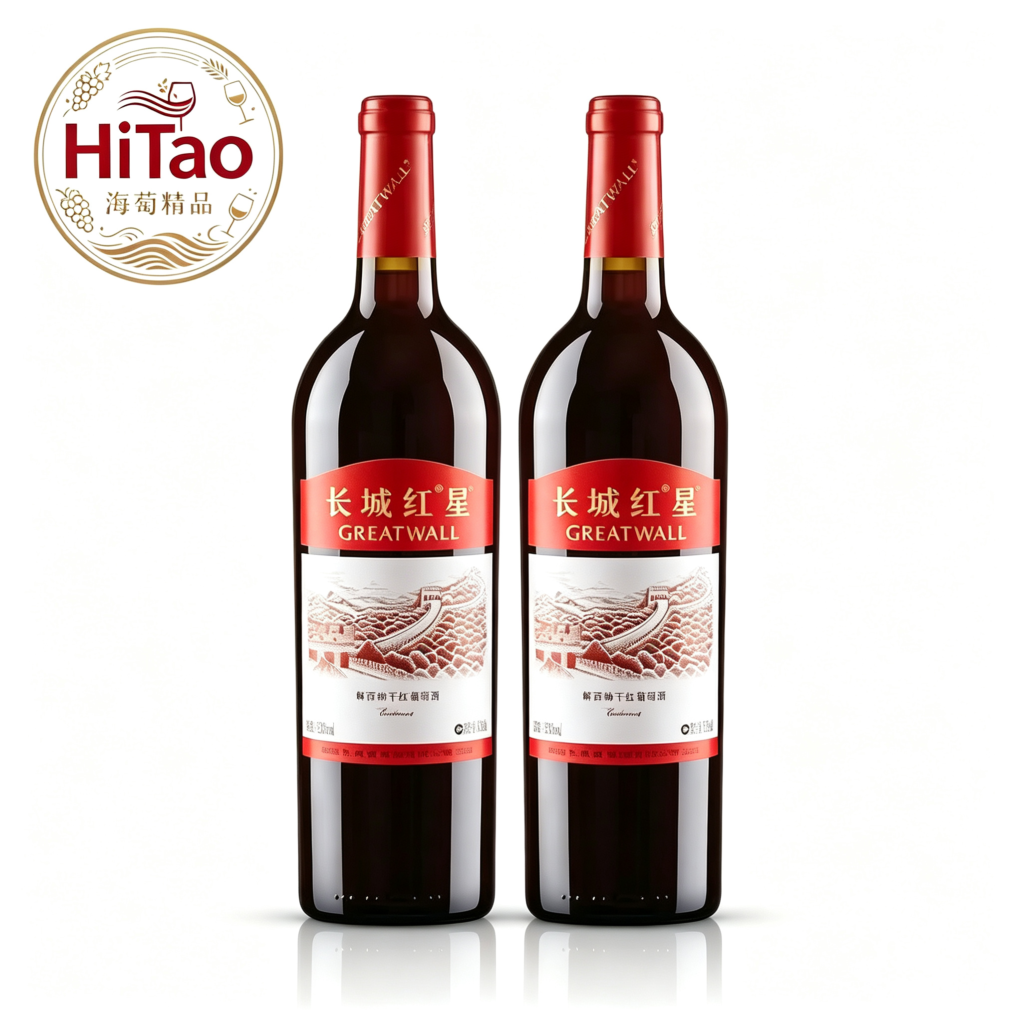 長城紅酒 國產酒 長城紅星解百納乾紅葡萄酒 750mlx2樽