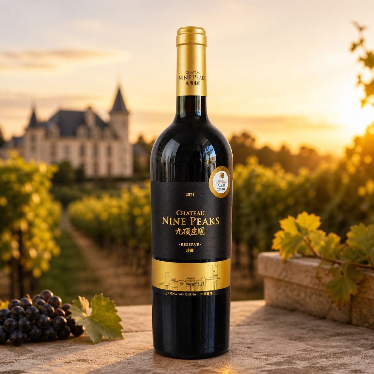 九顶庄园珍藏干红葡萄酒 14.5% vol｜750mL｜Chateau Nine Peaks Reserve Red Dry Wine 14.5% vol｜750mL