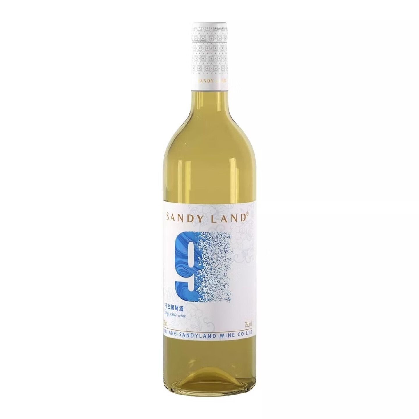 沙地酒莊 9 號乾白葡萄酒 750ml（6 支裝）｜新疆天山北麓 12.5% vol 乾白 蜜瓜柑橘清新爽口｜Sanyland No.9 Dry White Wine