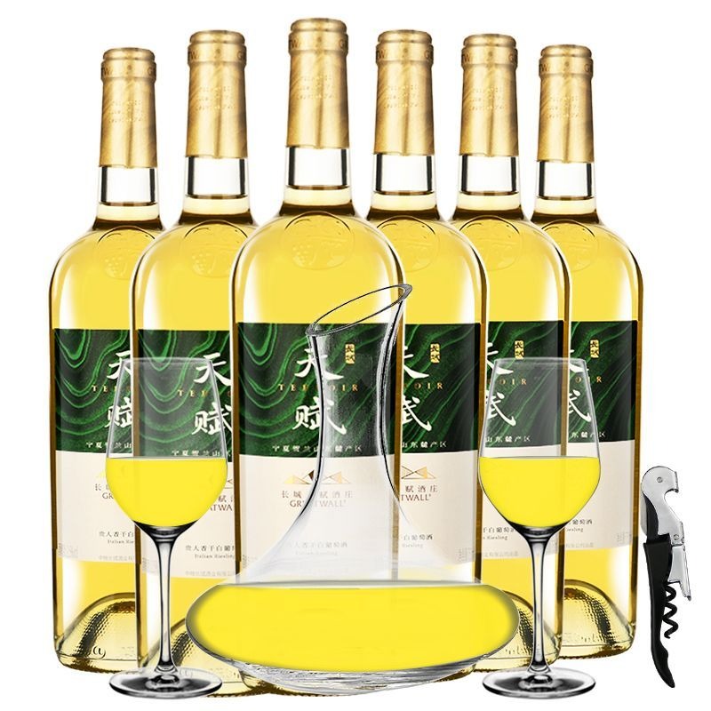 長城天賦酒莊貴人香乾白葡萄酒 750mL×6 12.5% vol. Greatwall Tianfu Winery Italian Riesling Dry White Wine